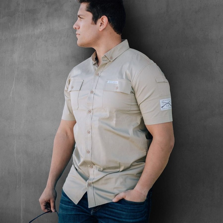 Men's Garage Button Down - Tan - Image 6