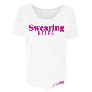 Women's Swearing Helps Slouchy T-Shirt - White