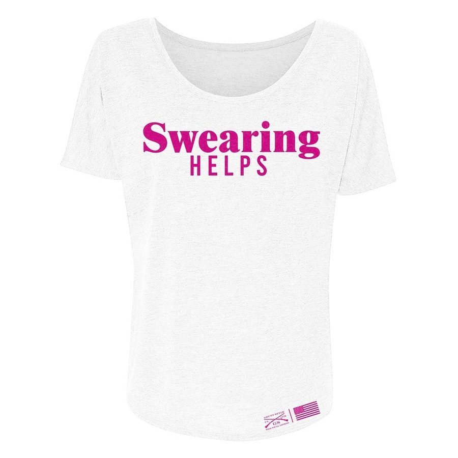 Women's Swearing Helps Slouchy T-Shirt - White