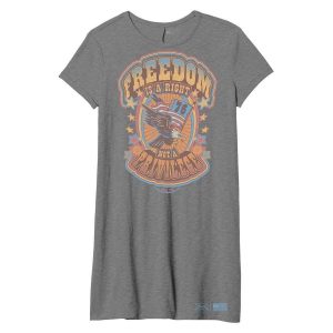 Women's Freedom Is A Right Shirt Dress - Dark Heather Grey