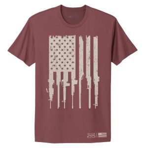 Women's Rifle Flag Boyfriend Fit T-Shirt - Red Plum
