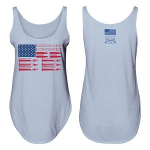 Women's Ammo Flag 2.0 Flowy Tank - Stonewash Denim