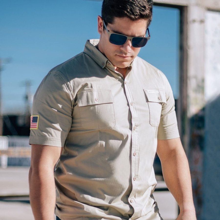 Men's Garage Button Down - Tan - Image 2
