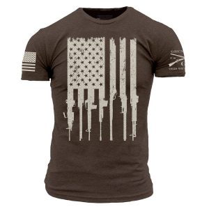 Rifle Flag T-Shirt - Heather Brown