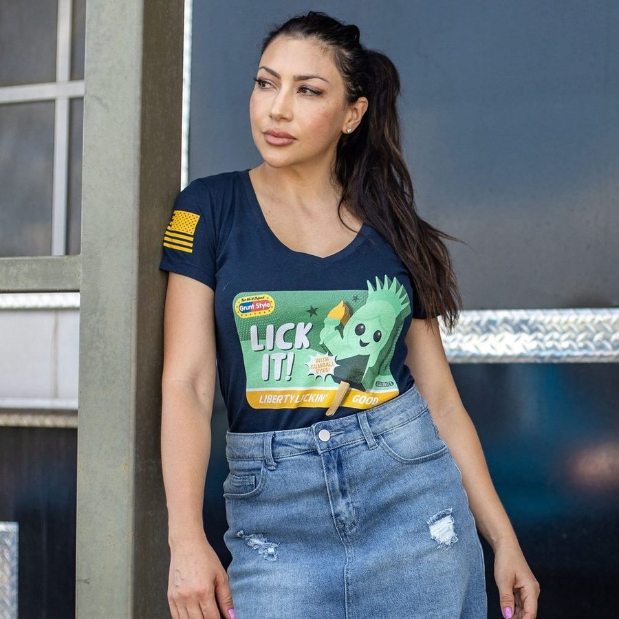 Women's Lick It V-Neck T-Shirt - Midnight Navy - Image 3