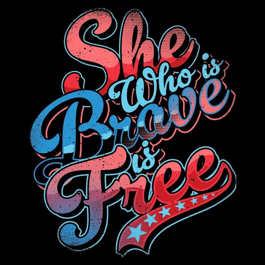 Women's Brave Is Free Boyfriend Fit T-Shirt - Black - Image 5