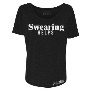 Women's Swearing Helps Slouchy T-Shirt - Black
