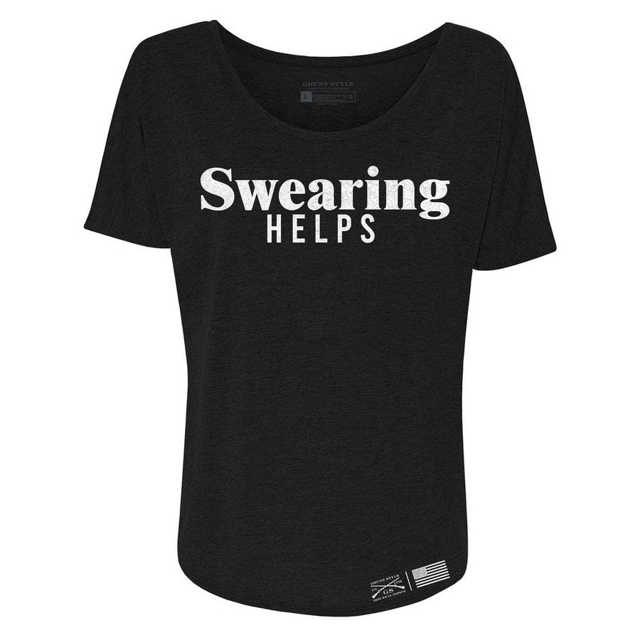 Women's Swearing Helps Slouchy T-Shirt - Black