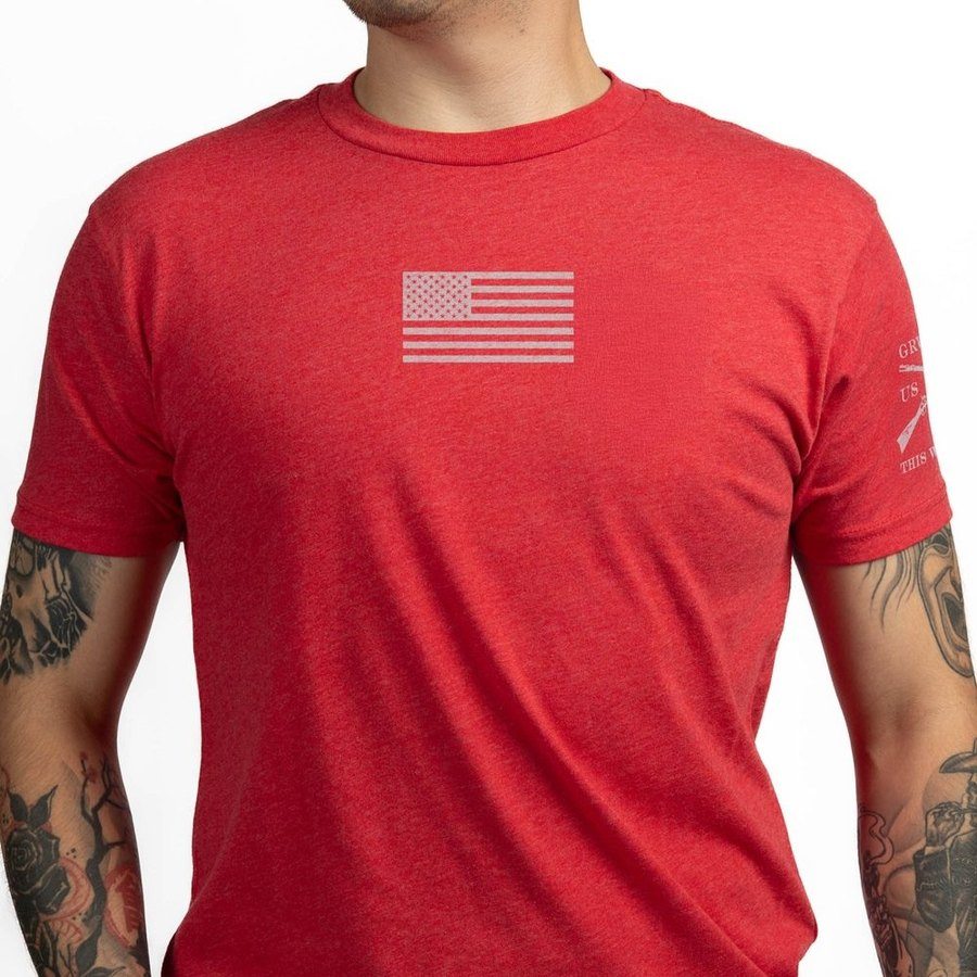 Freedom Flag T-Shirt - Red - Image 3