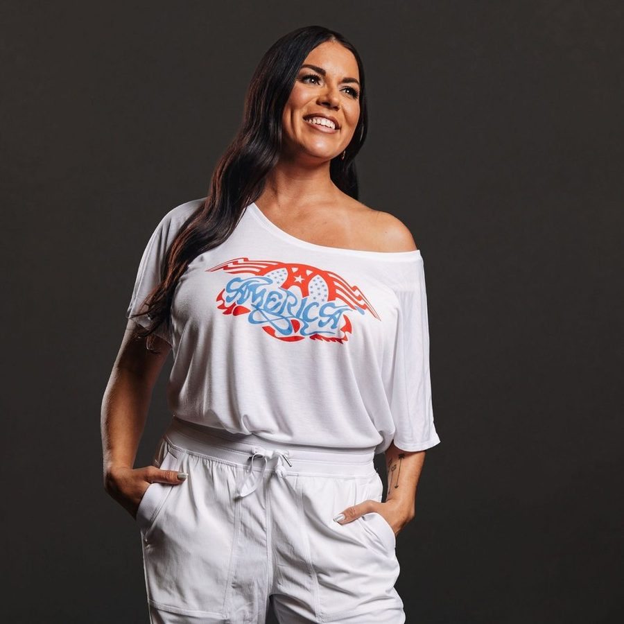 Women's AeroAmerica Slouchy Fit T-Shirt - White - Image 6