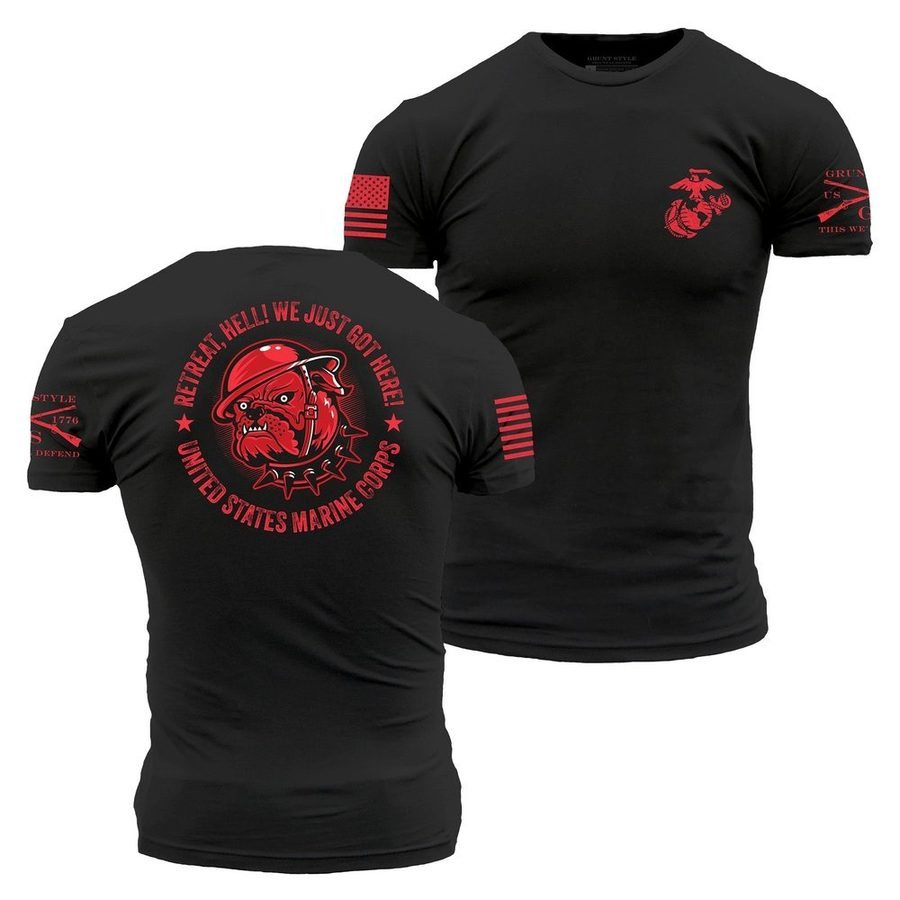 USMC - Retreat. Hell T-Shirt - Black