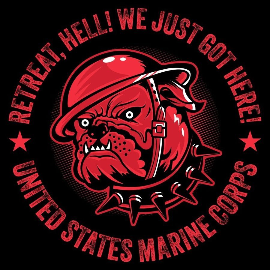 USMC - Retreat. Hell T-Shirt - Black - Image 4