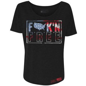 Women's F*ck'n Free Slouchy Fit T-Shirt - Black