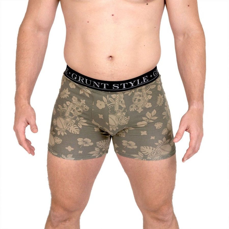 Base Command 2-Pack Boxer Briefs - Dark Gray & Tropical Death Military Green - Image 2