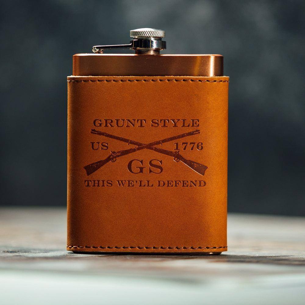 Leather Wrapped Flask - Image 2