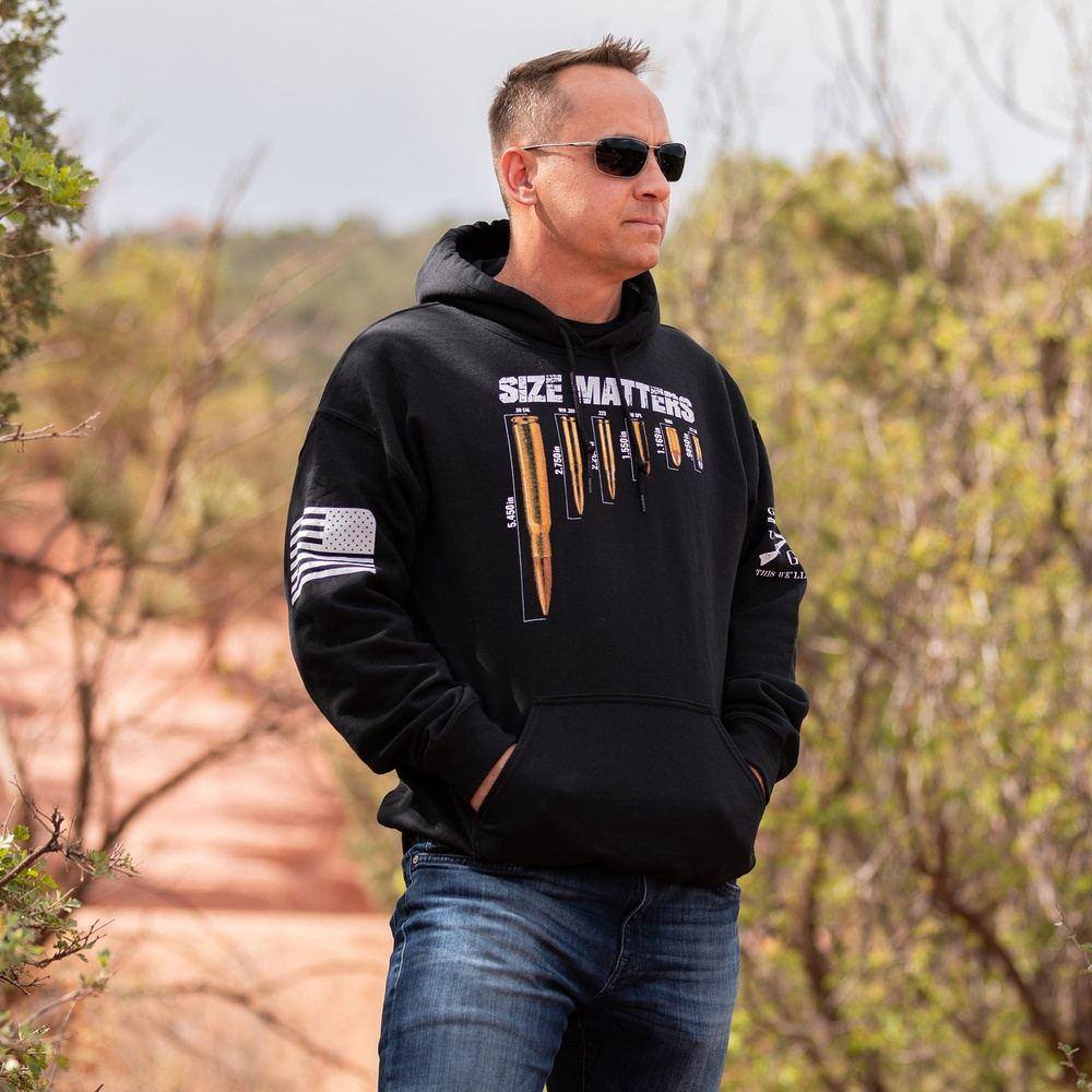 Men's Size Matters Hoodie - Black - Image 5