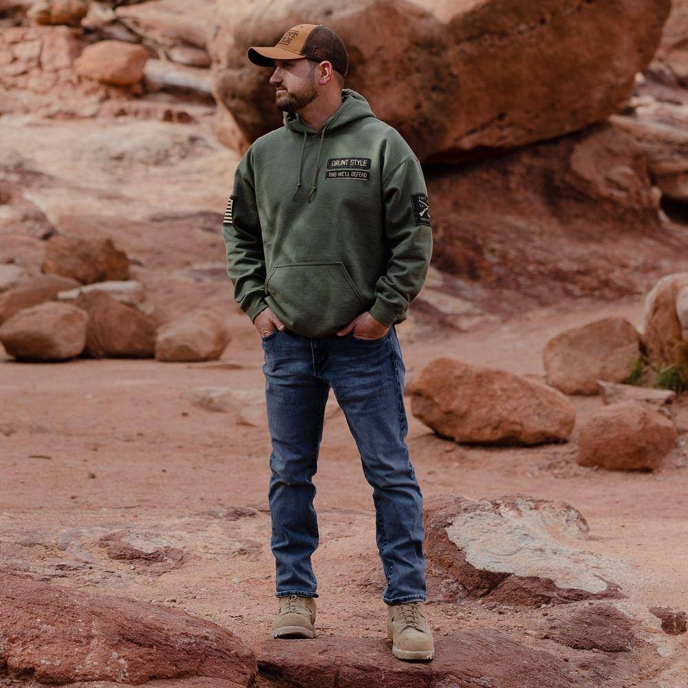 Name Tape Hoodie - Military Green - Image 3