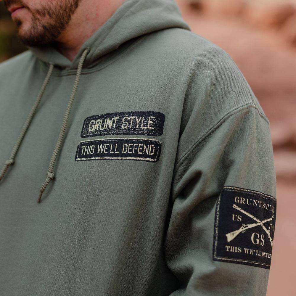 Name Tape Hoodie - Military Green - Image 4
