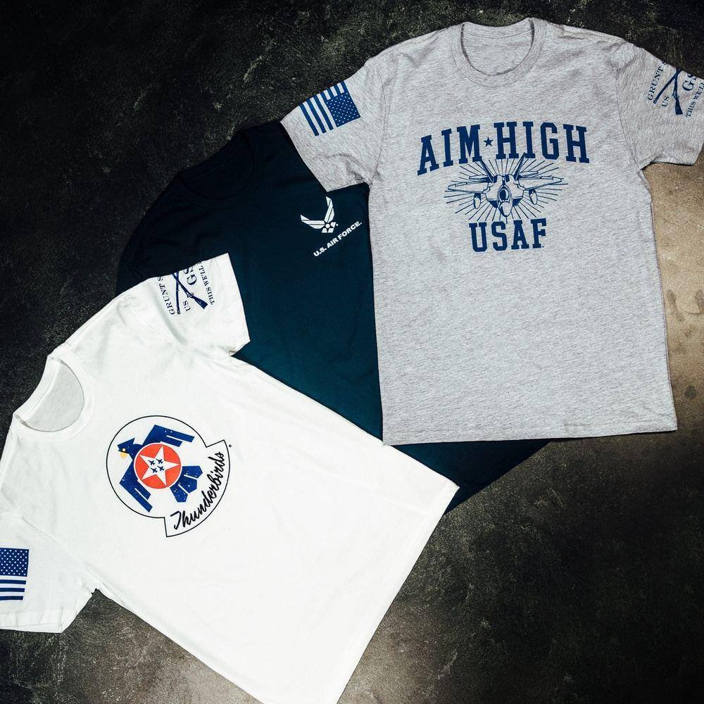 USAF - Aim High U.S.A.F. T-Shirt - Athletic Heather - Image 2
