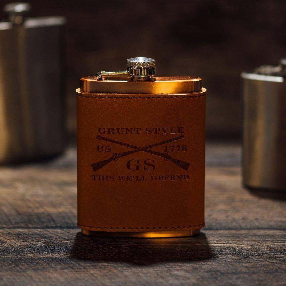 Leather Wrapped Flask - Image 4