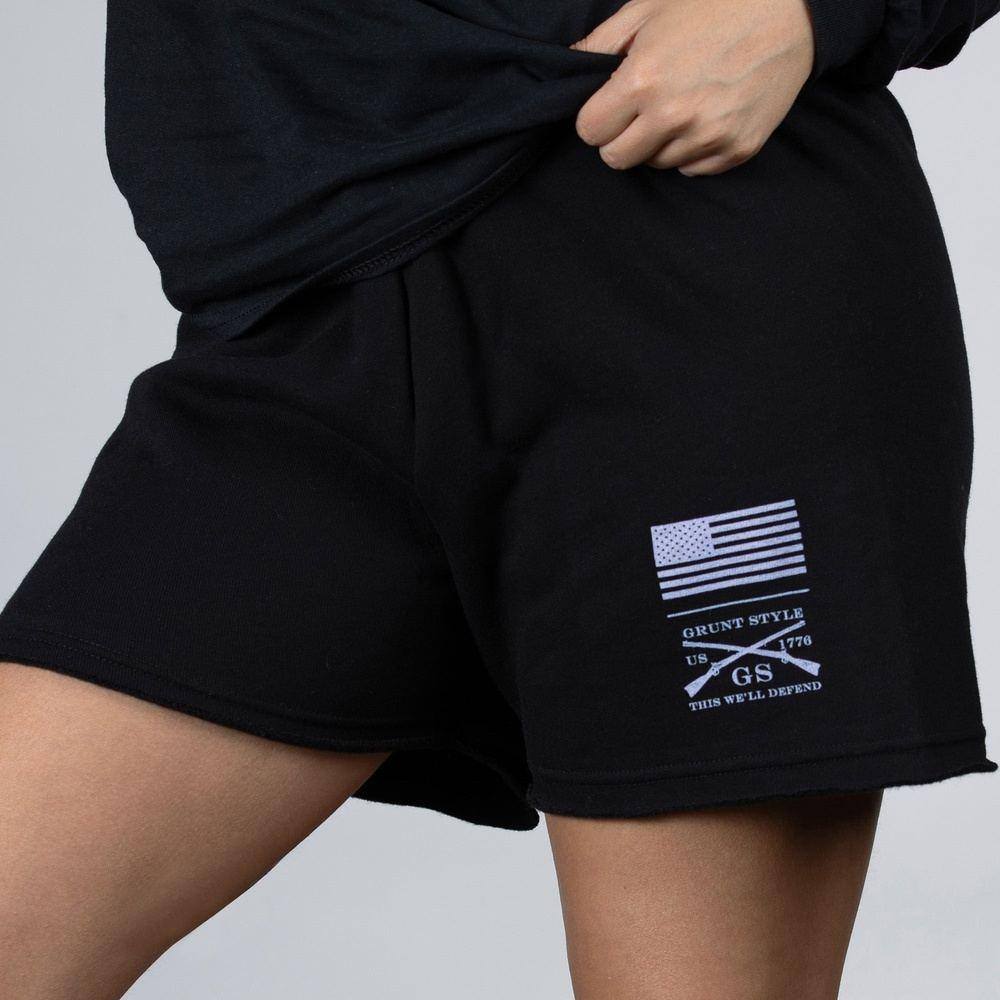Women's R&R Fleece Shorts - Black - Image 3