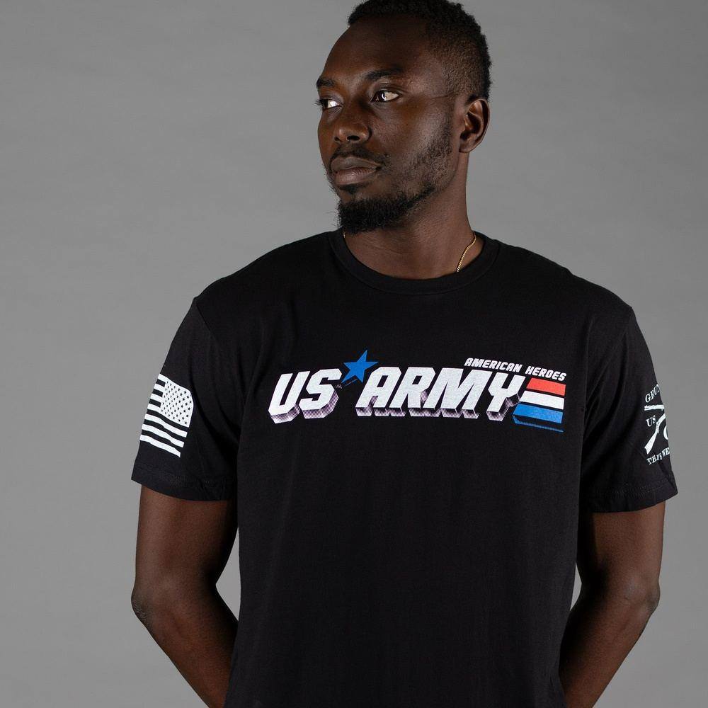Army American Heroes T-Shirt - Black - Image 2