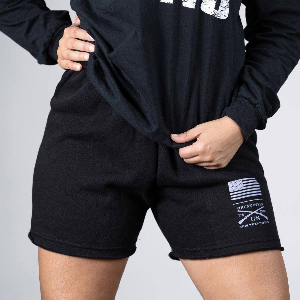 Women's R&R Fleece Shorts - Black - Image 2