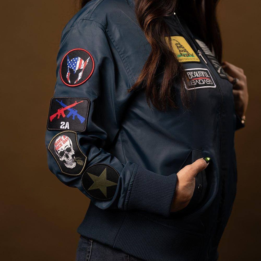 Women's Classified Bomber Jacket - Navy - Image 8