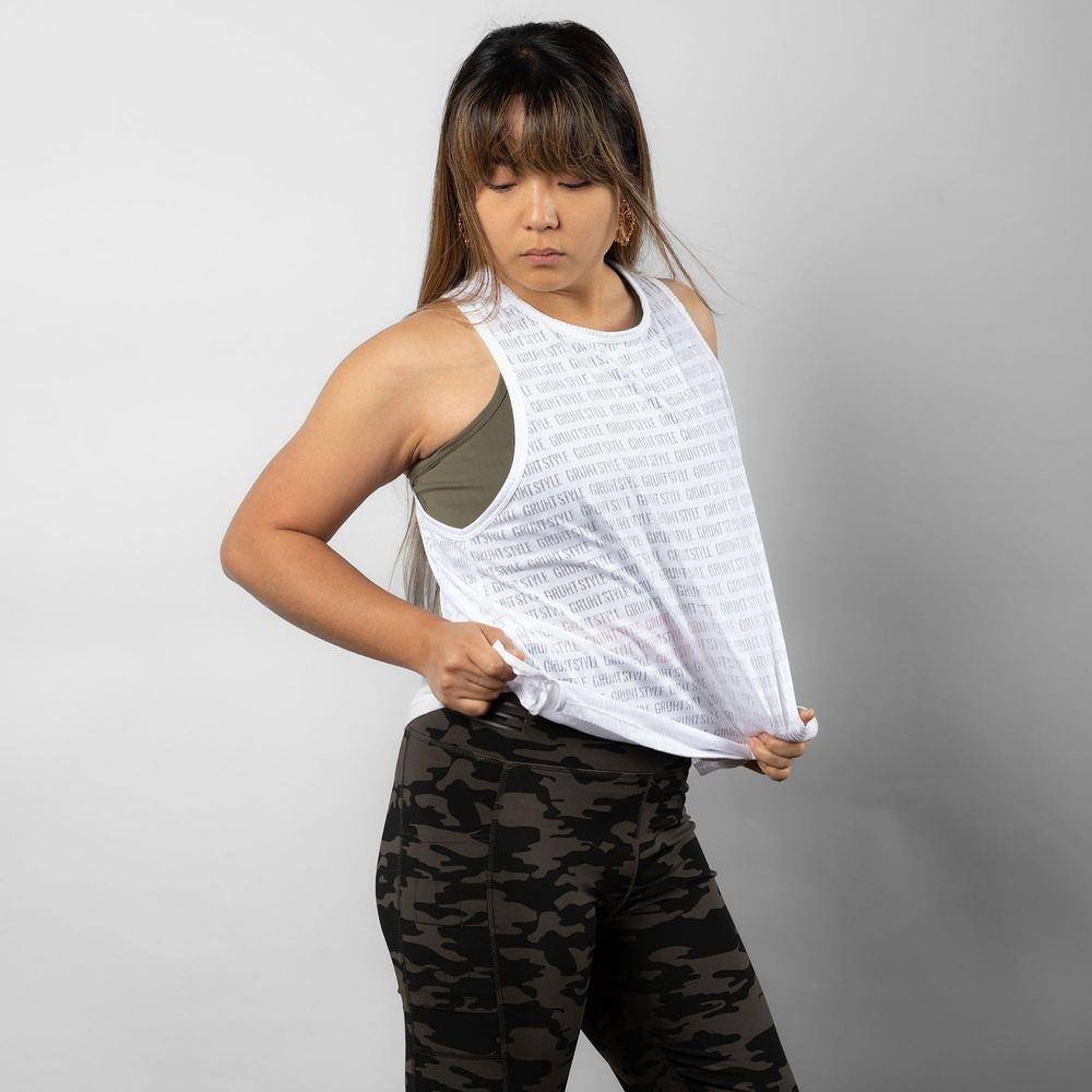 Women's Burn Out Tank - White - Image 3