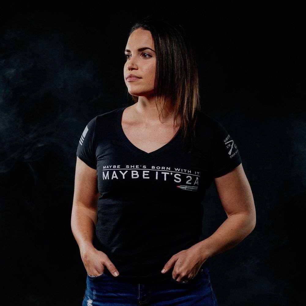 Women's Maybe It 2A V-Neck - Black - Image 5