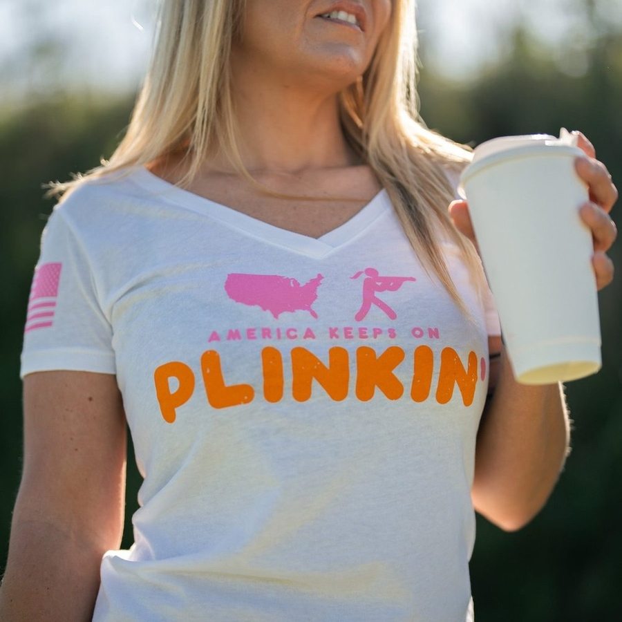 Women's Plinkin' V-Neck - White - Image 3