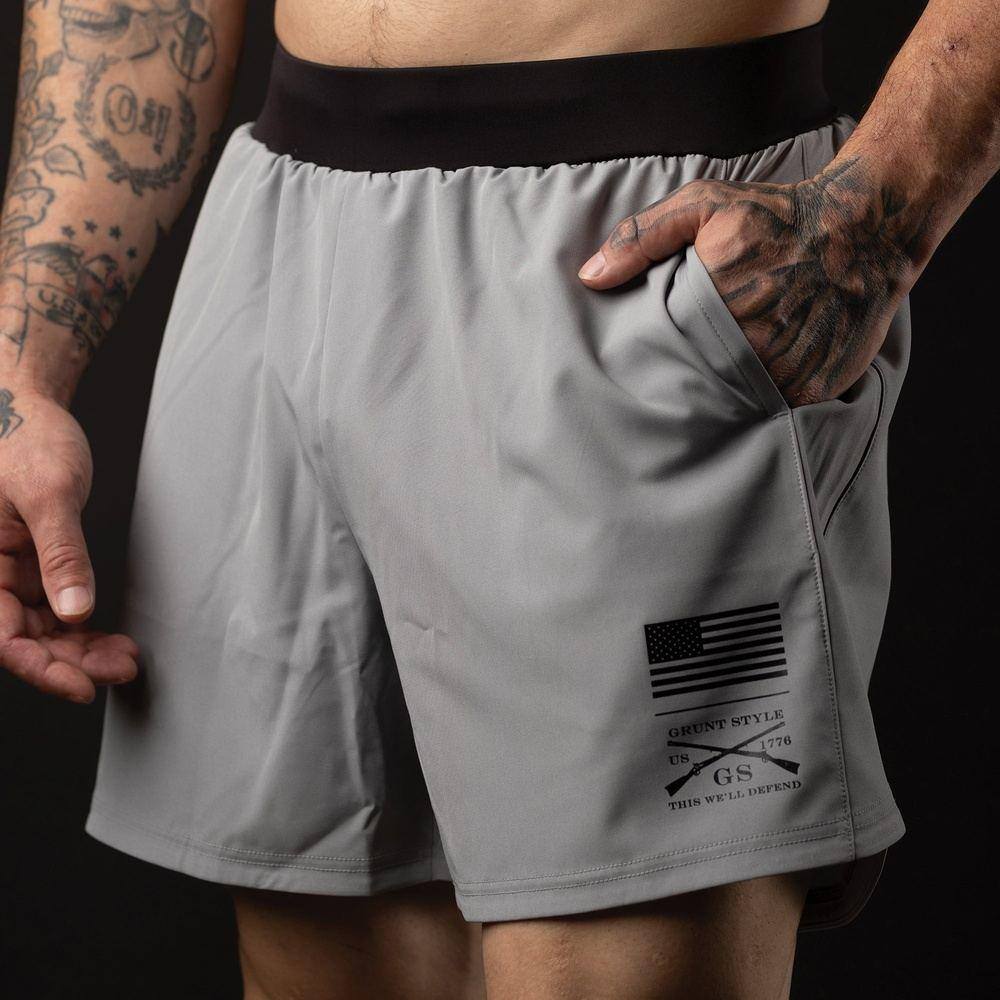 Men's Training Shorts - Gray - Image 2