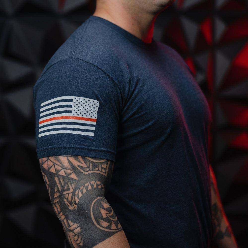 Red Line Flag Basic T-Shirt - Midnight Navy - Image 4