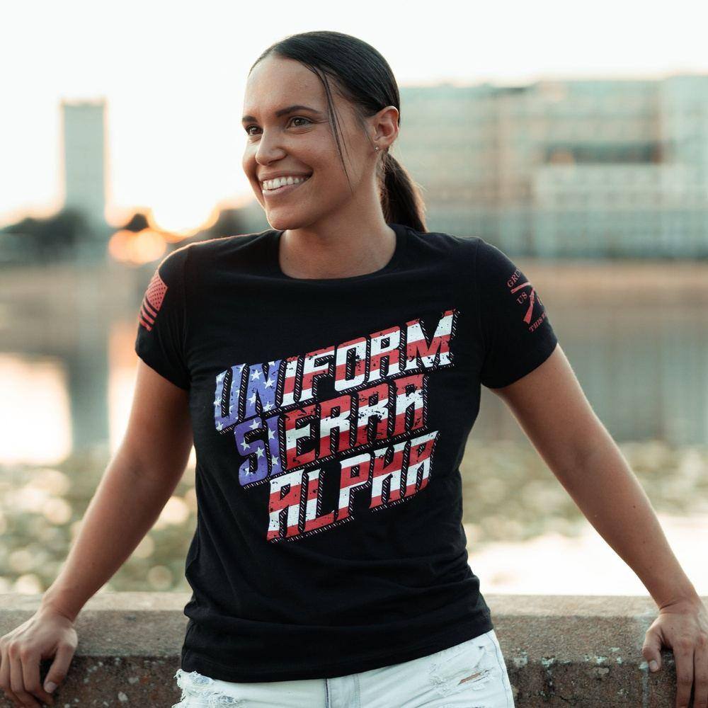 Women's USA Slim Fit T-Shirt - Black - Image 2