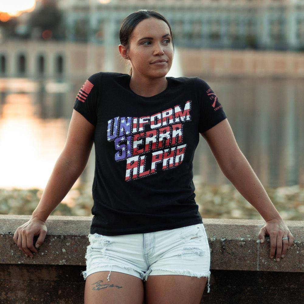 Women's USA Slim Fit T-Shirt - Black - Image 4