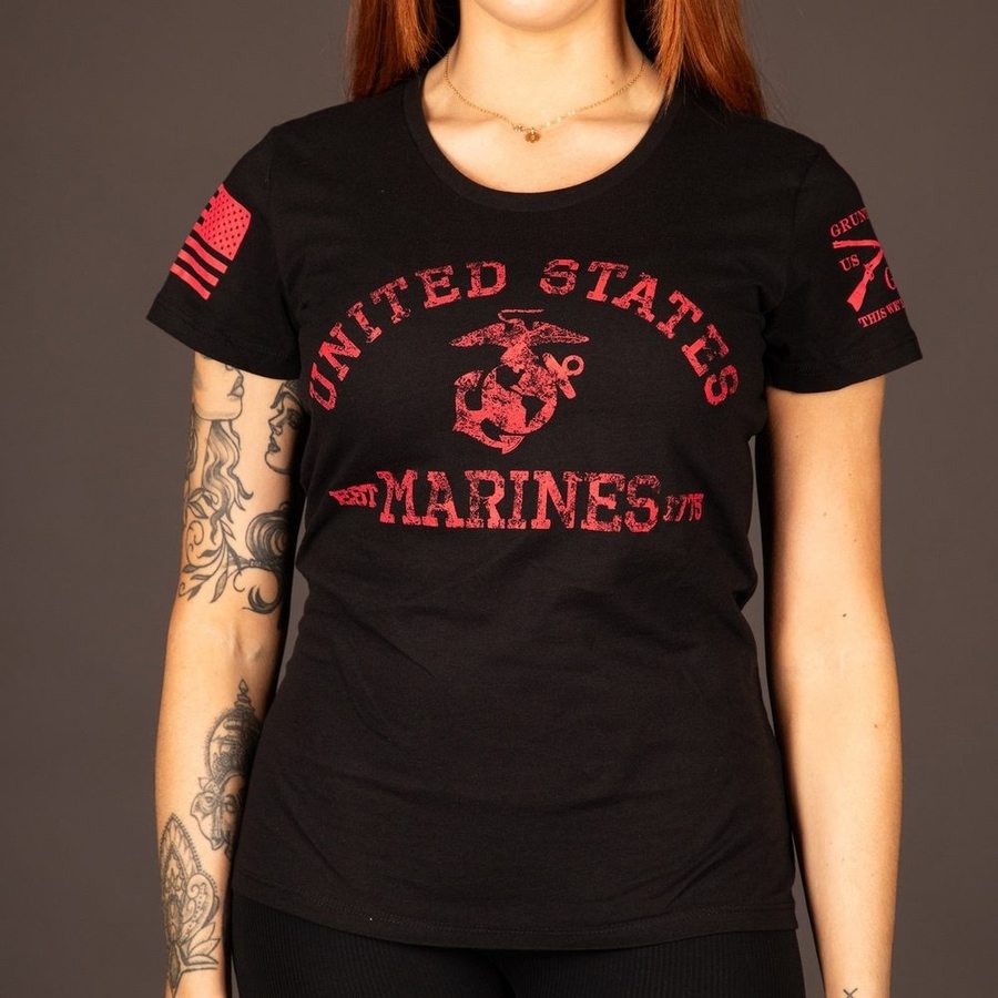 USMC - Women's Est. 1775 T-Shirt - Black - Image 2