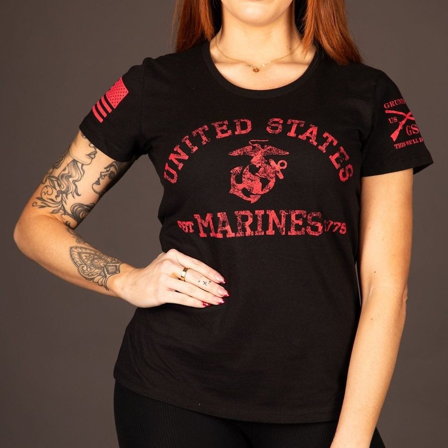 USMC - Women's Est. 1775 T-Shirt - Black - Image 3