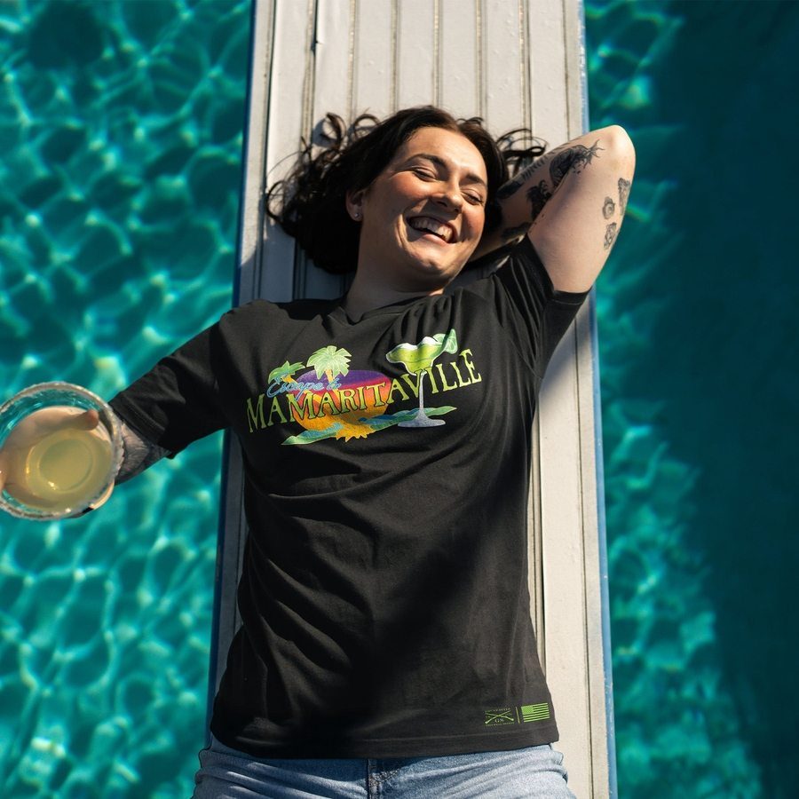 Women's Mamaritaville Boyfriend Fit T-Shirt - Black - Image 2