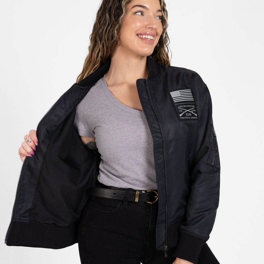Women's Stealth Bomber Jacket - Black - Image 2