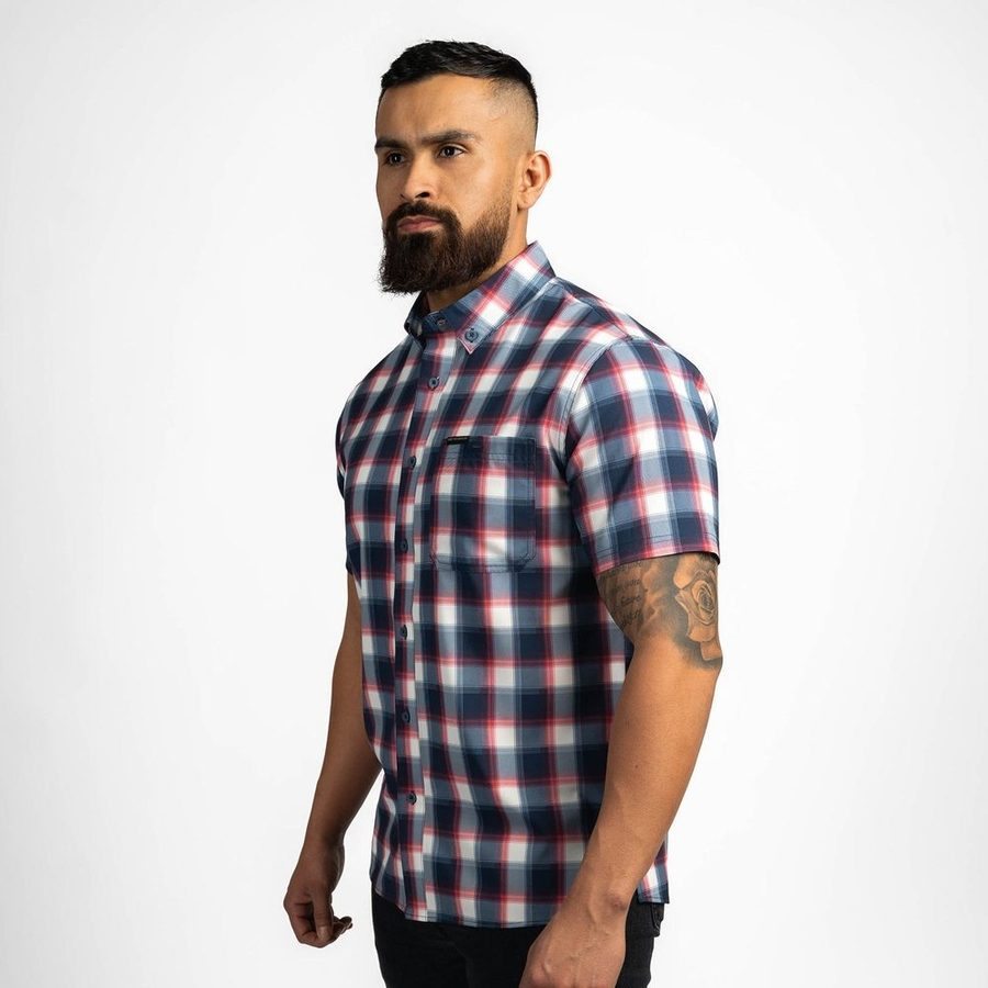 Men's Commander Button Down - Old Glory Plaid - Image 10