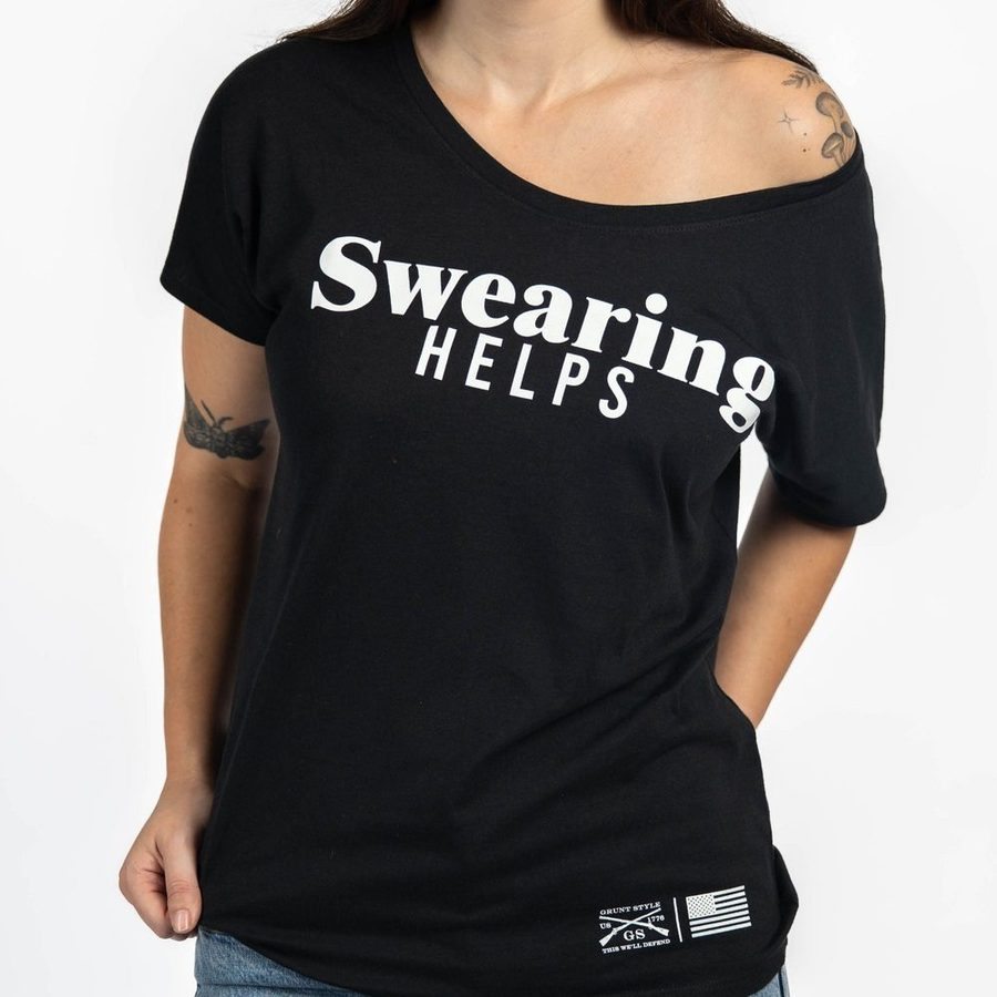 Women's Swearing Helps Slouchy T-Shirt - Black - Image 5