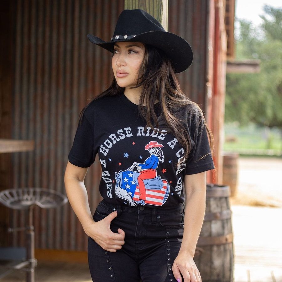 Women's Save a Horse Boyfriend Fit T-Shirt - Black - Image 4