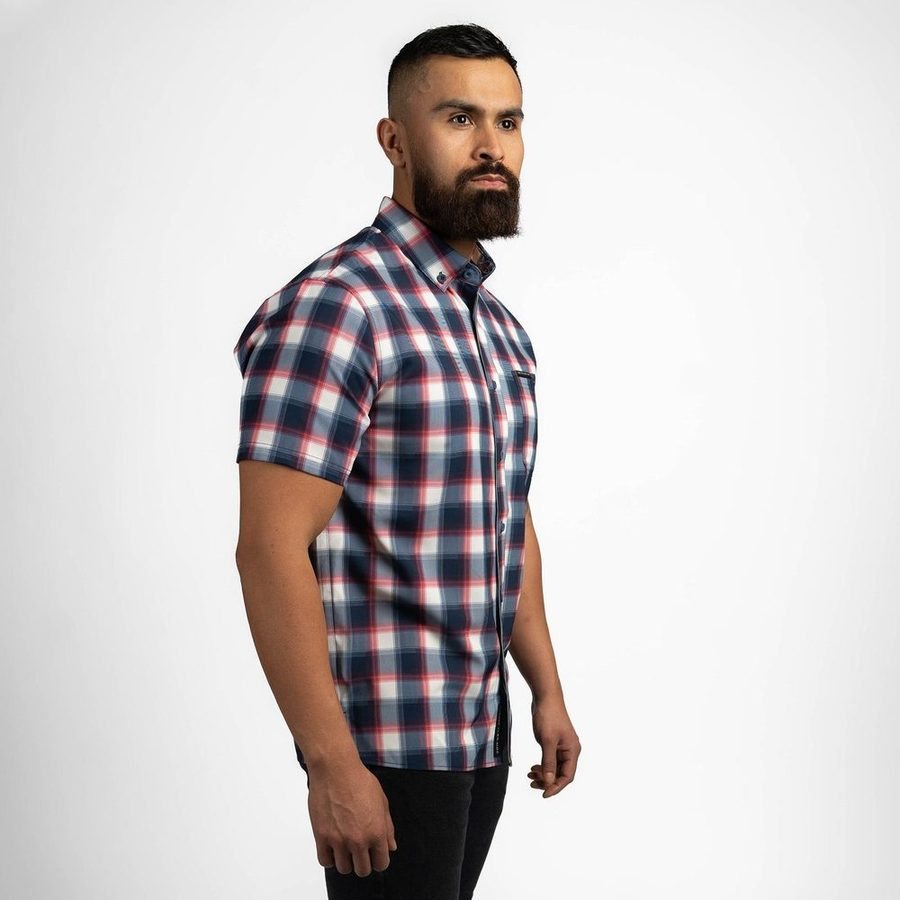 Men's Commander Button Down - Old Glory Plaid - Image 11