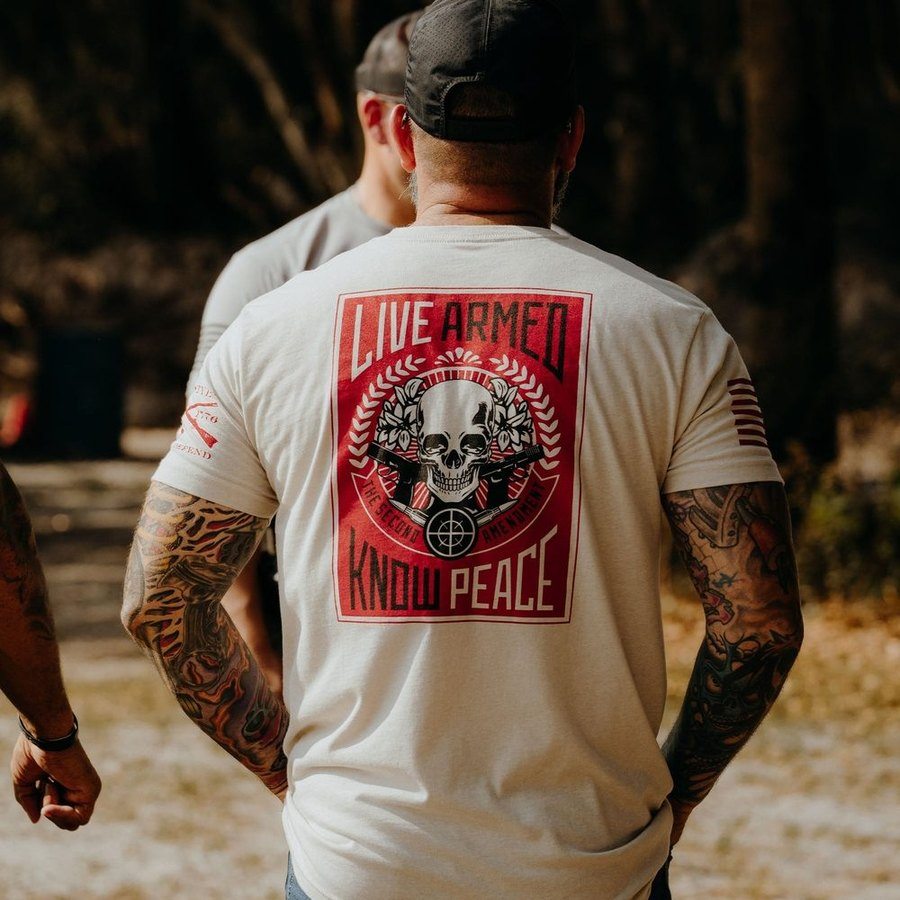 Live Armed T-Shirt - Sand - Image 2