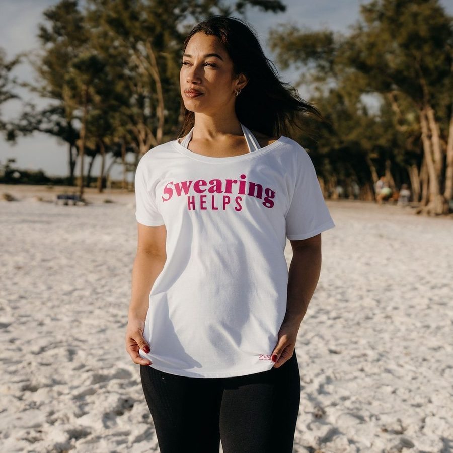 Women's Swearing Helps Slouchy T-Shirt - White - Image 3