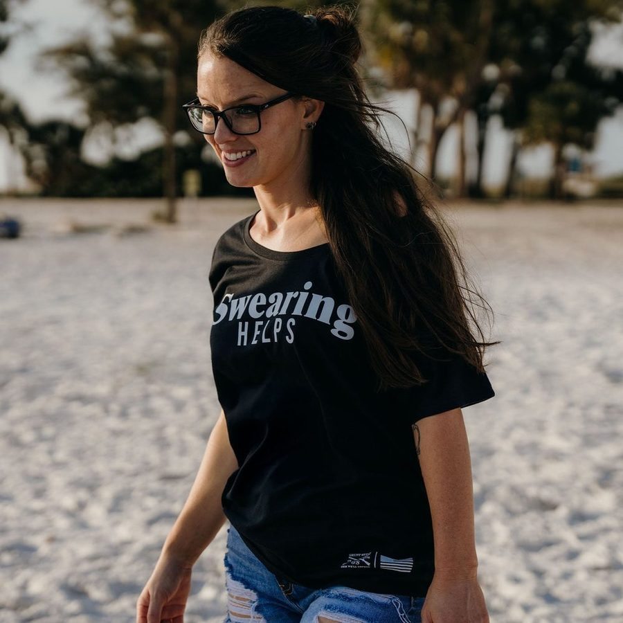 Women's Swearing Helps Slouchy T-Shirt - Black - Image 3