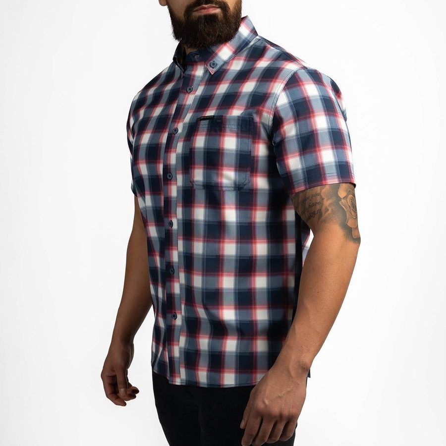 Men's Commander Button Down - Old Glory Plaid - Image 13