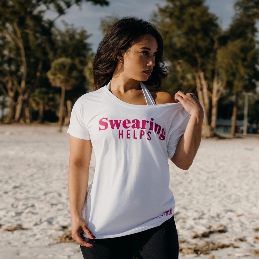 Women's Swearing Helps Slouchy T-Shirt - White - Image 4