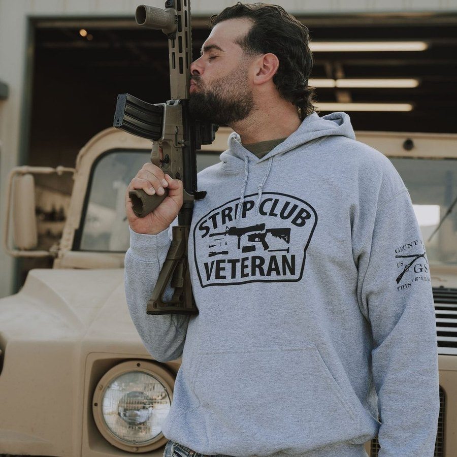 Strip Club Veteran Hoodie - Sport Gray - Image 3