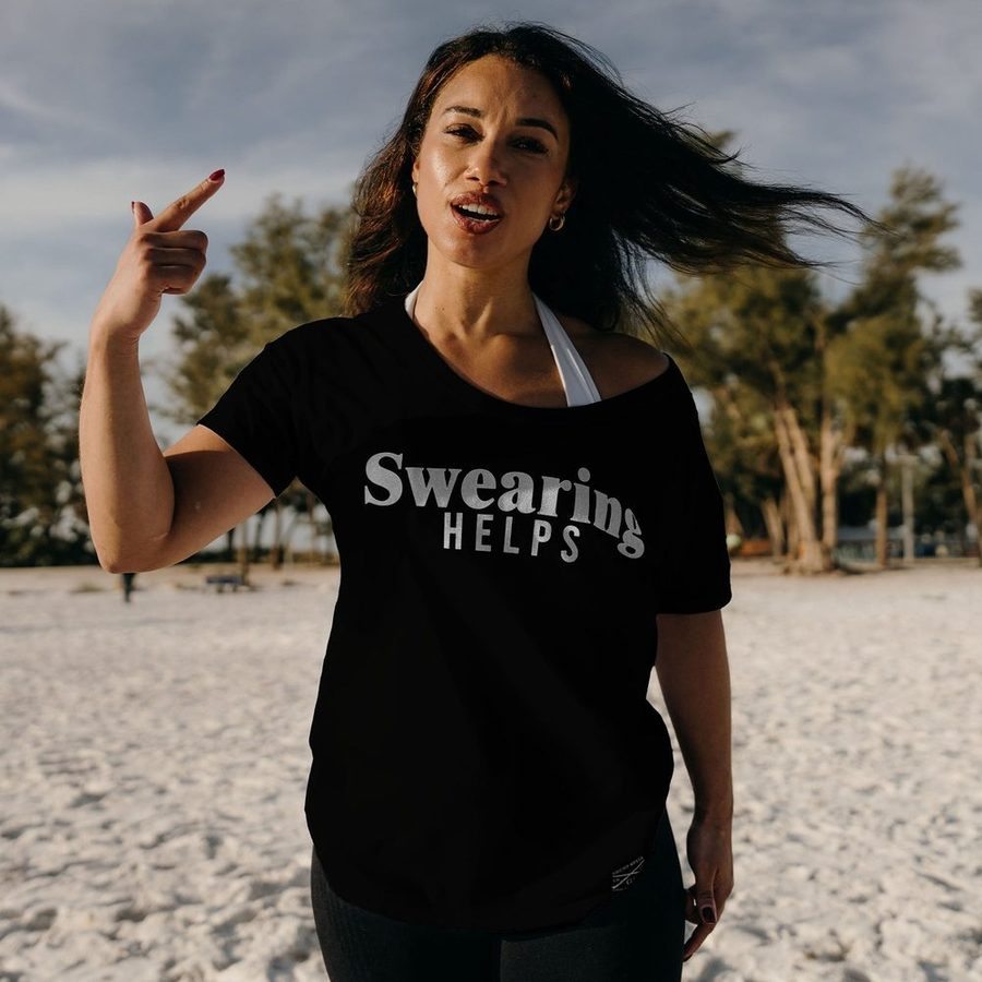 Women's Swearing Helps Slouchy T-Shirt - Black - Image 2